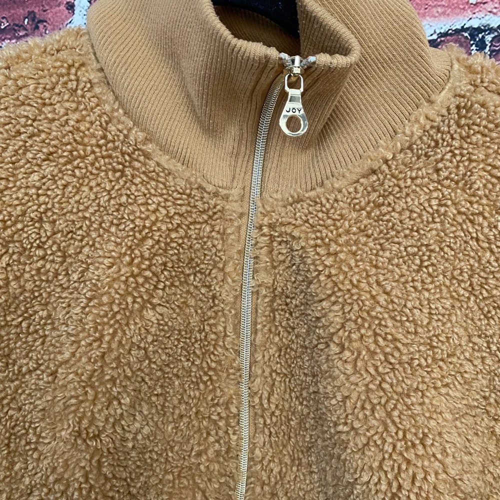 Joy Lab Women's Warm Fuzzy Jacket Size XXL Cappuccino 1/4 Zip Pullover - Picture 5 of 10